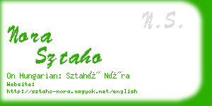 nora sztaho business card